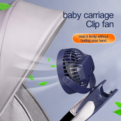 HEBRONFAN Rechargeable Clip Fan Push Button 2.5 Hours Charging